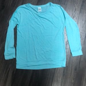 PINK. Blue long sleeved top. Lightweight. size M.